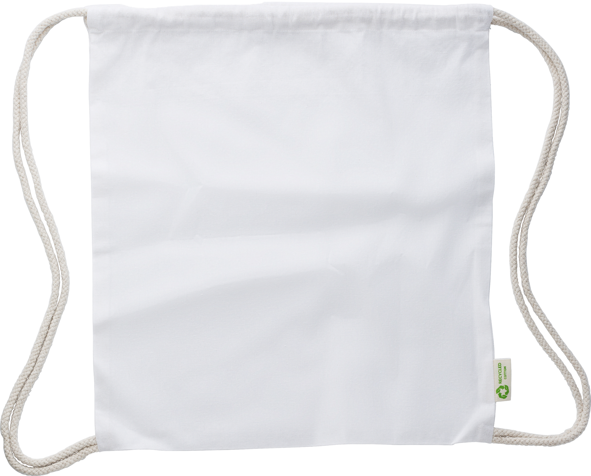 Picture of Recycled cotton drawstring bag. (120gsm/3.54oz)