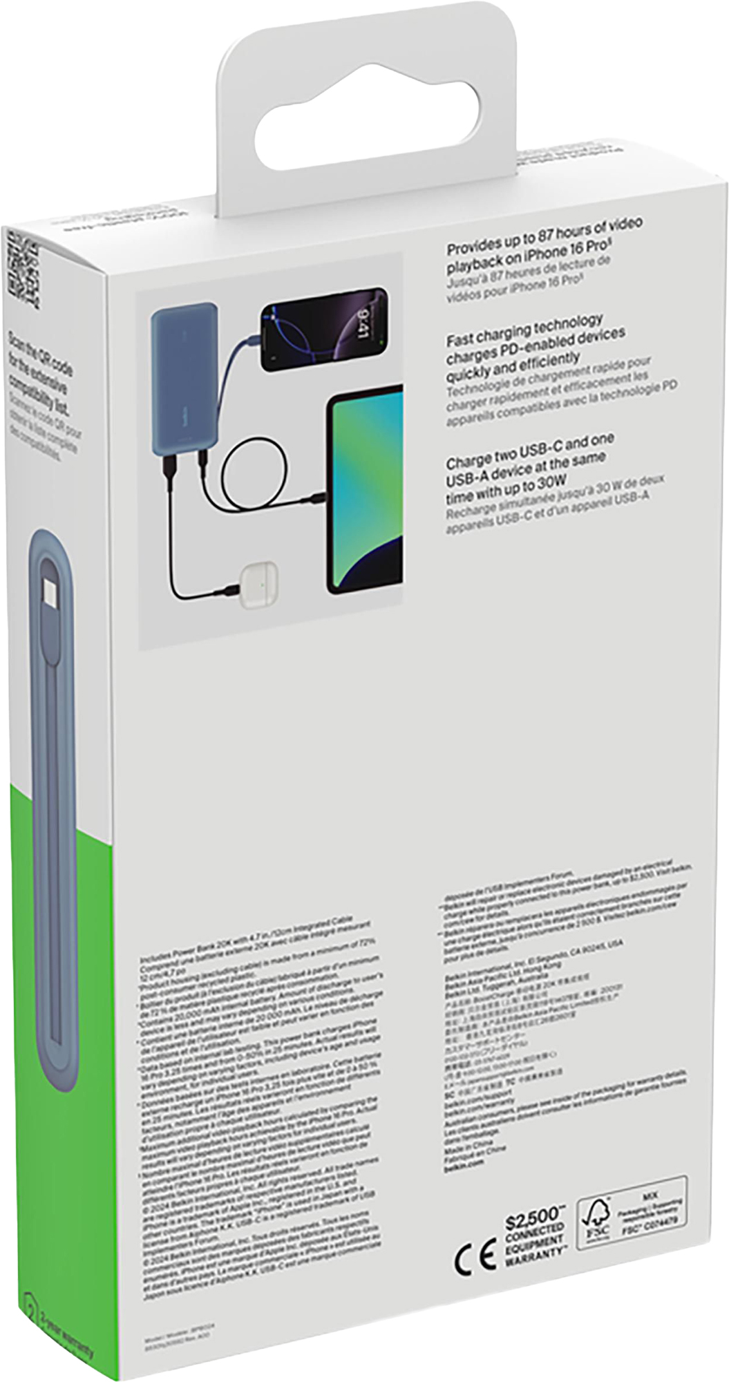 Picture of Belkin power bank with integrated cable (20,000mah)
