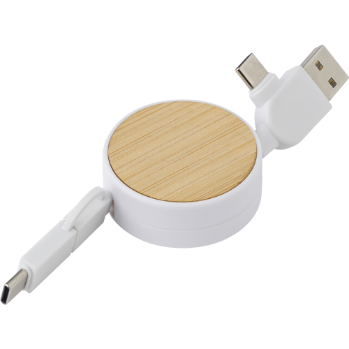 Bamboo extendable charging cable