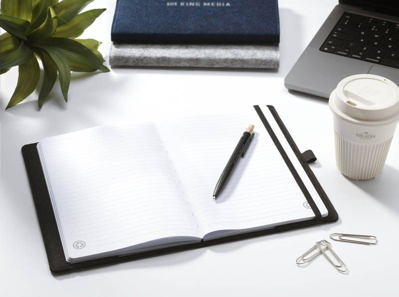 RPET felt notebook (approx A5) 263889_001 (Black)