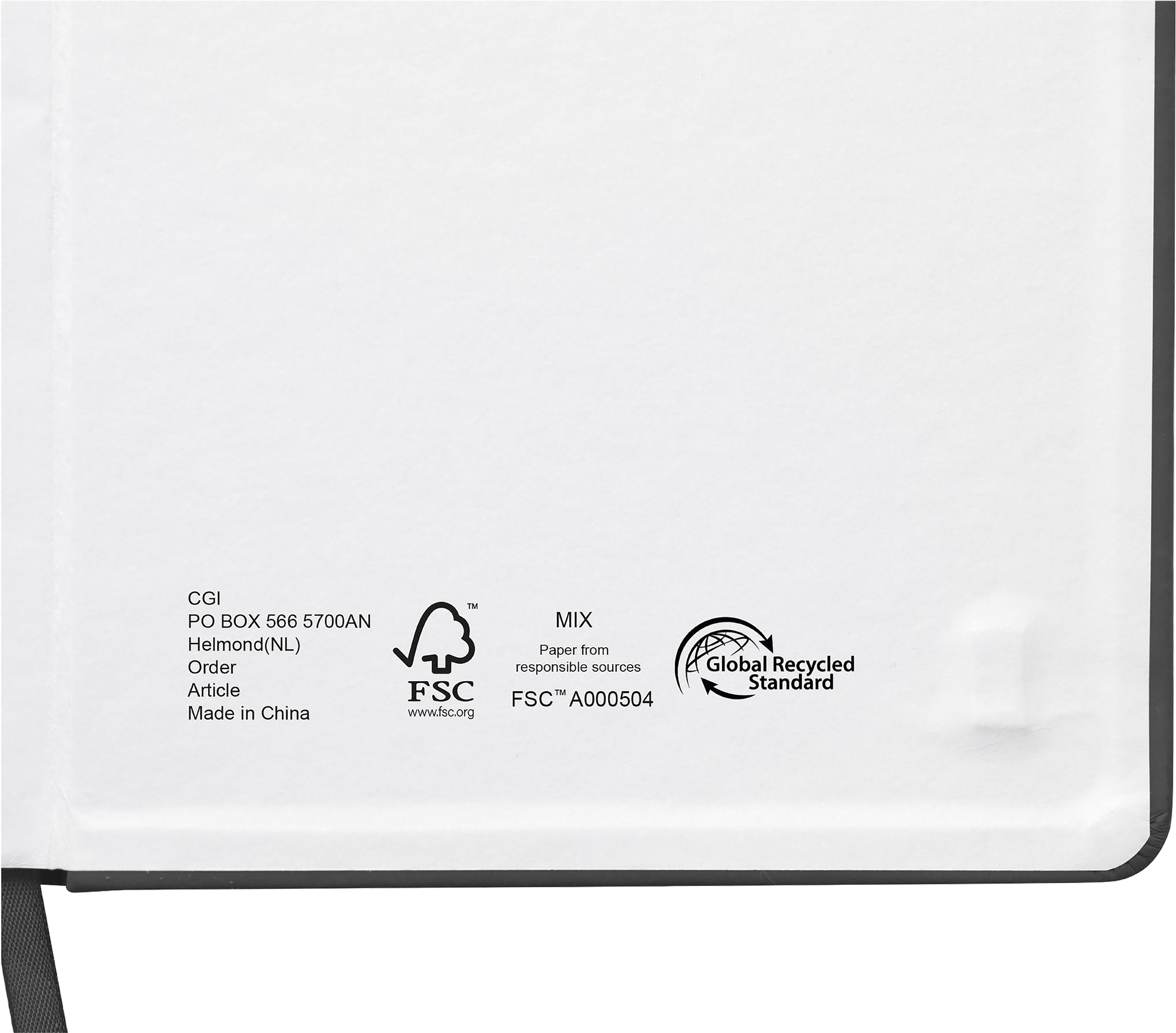 Picture of RPET notebook (approx. A5)