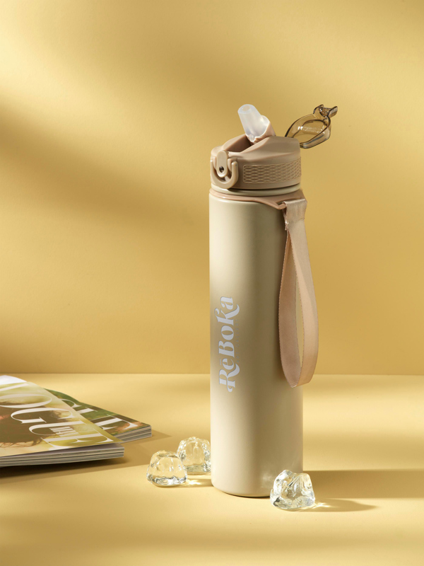Recycled stainless steel double walled bottle (750ml)  263200_357 (Beige)