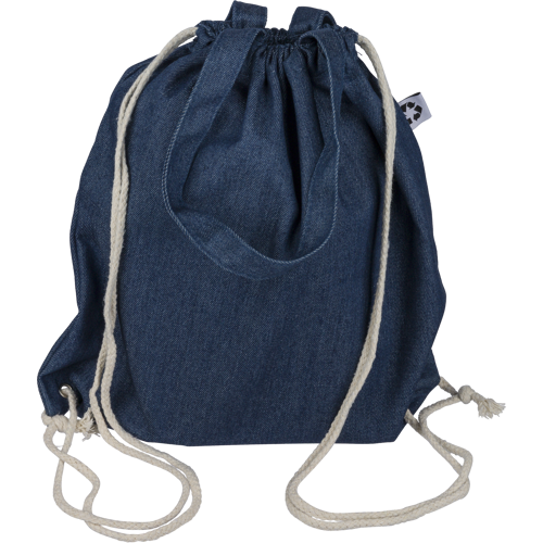 Recycled denim drawstring bag