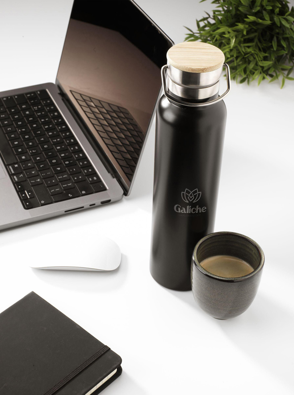 Double walled recycled stainless steel bottle (750ml) 262357_001 (Black)