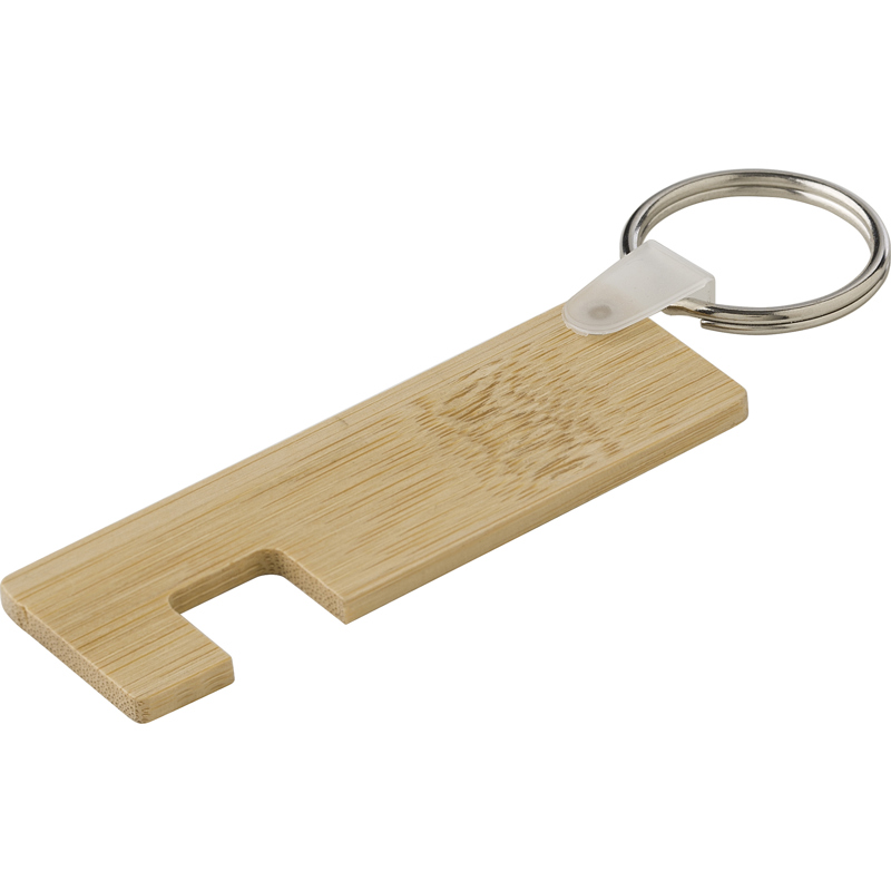 Bamboo phone holder keyring