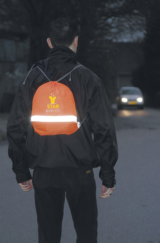 Drawstring bag with reflective strip 263388_367 (Neon orange)