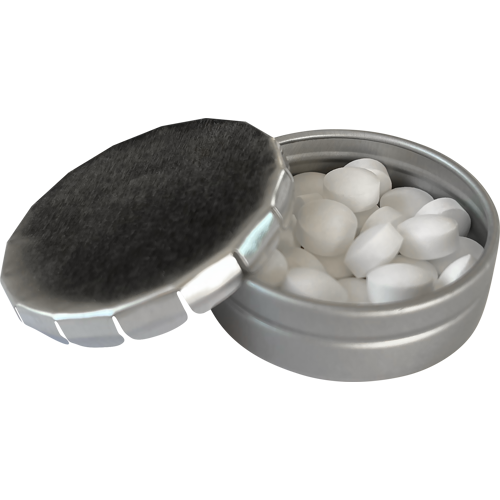 Round click tin with dextrose mints