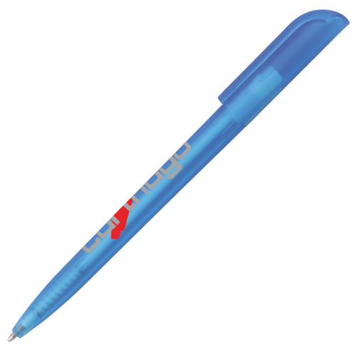 Twist action frosted plastic ballpen - View 1