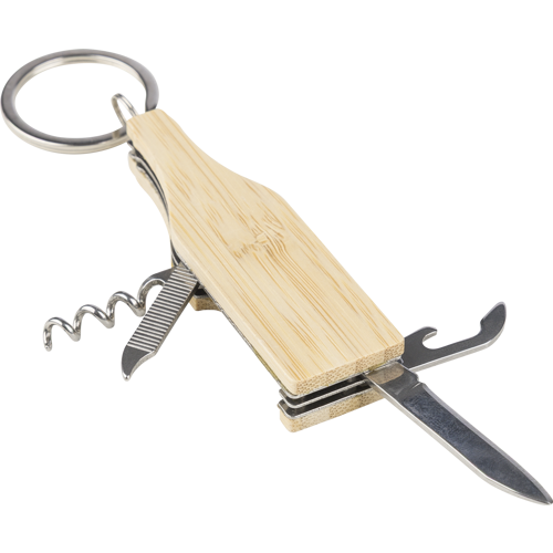 Bamboo multi tool keychain