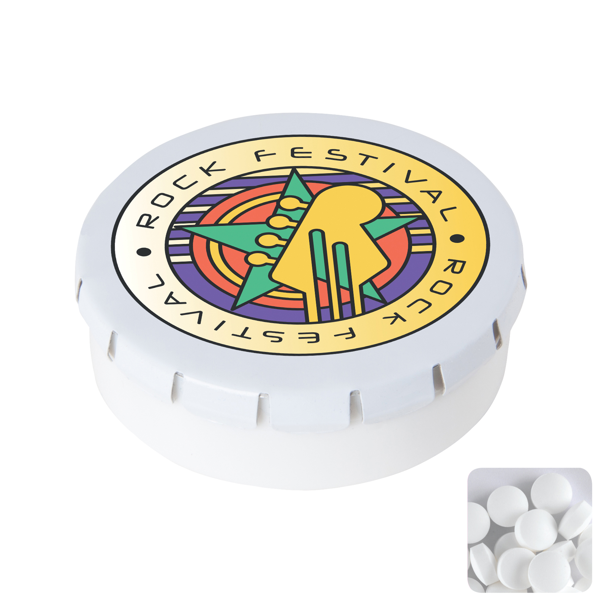 Picture of Round click plastic pot with sugar free mints