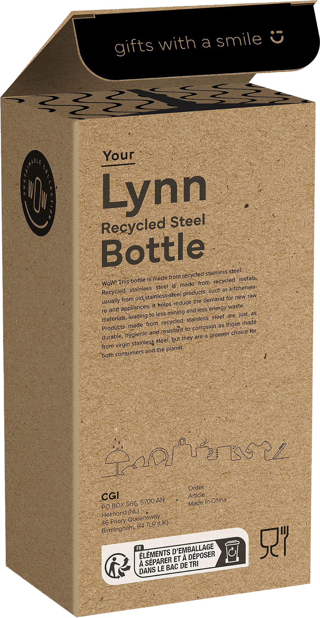 Picture of Recycled stainless steel bottle (500ml)