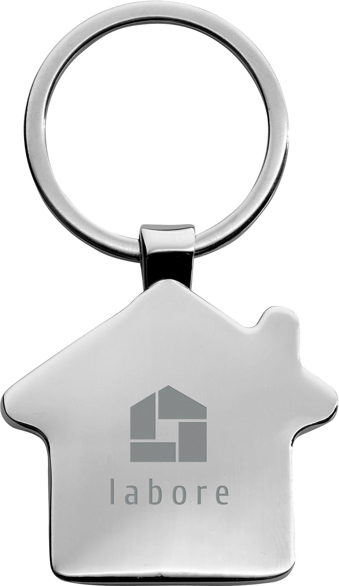 Picture of House shape bamboo and metal keyring