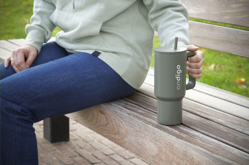 Recycled stainless steel bottle (900 ml) 261727_004 (Green)