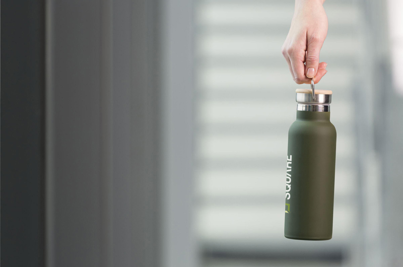 Recycled stainless steel double walled bottle (500ml) 262347_060 (Dark green)