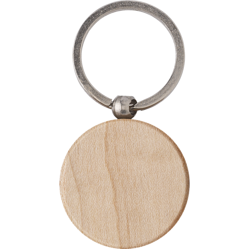 Round wooden keyring