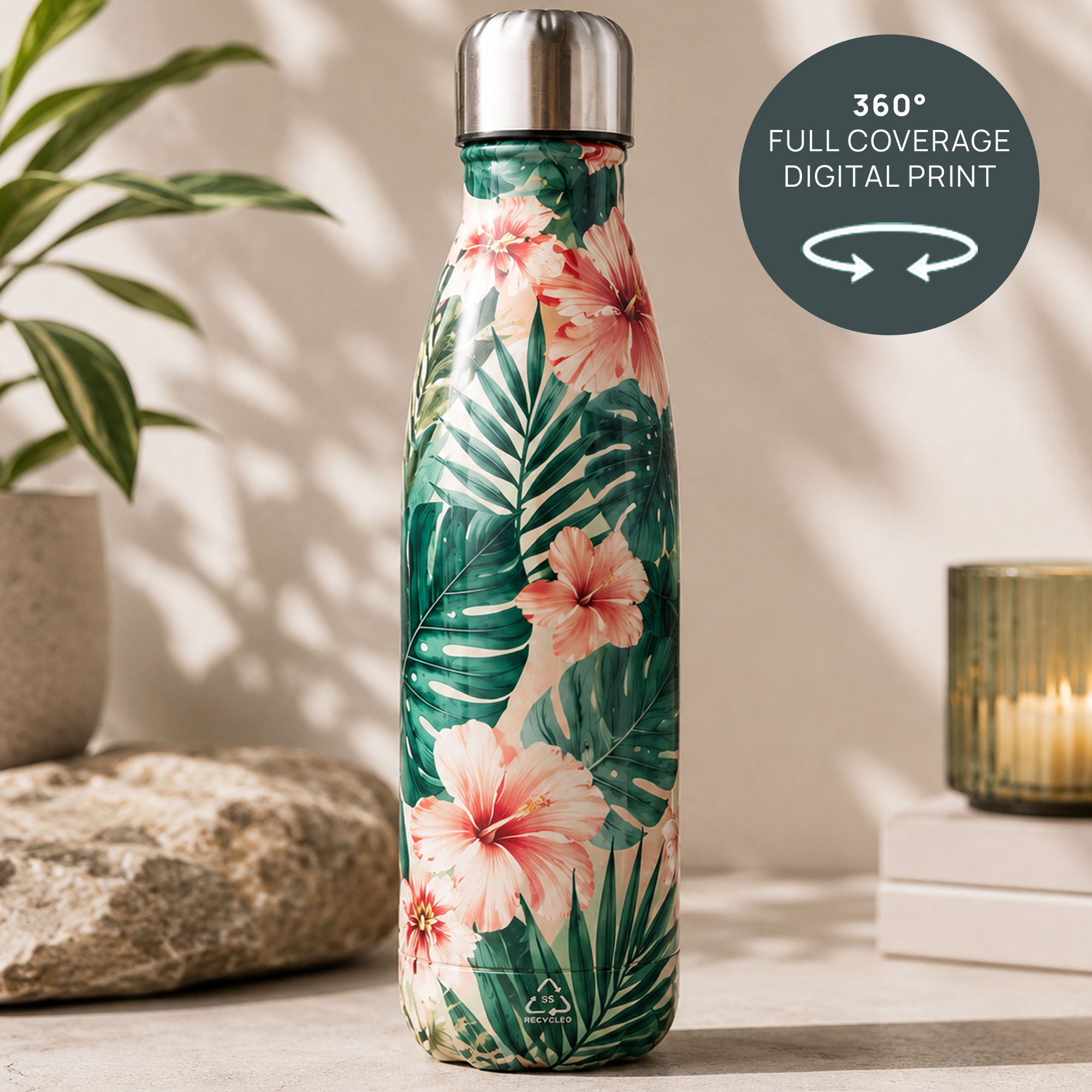Picture of Recycled stainless steel double walled bottle (500ml)