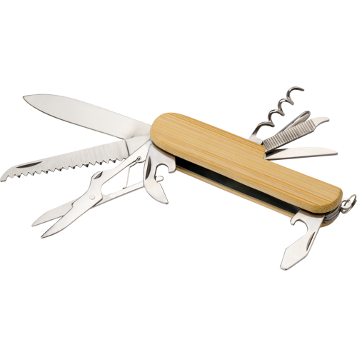 Bamboo pocket knife keyring