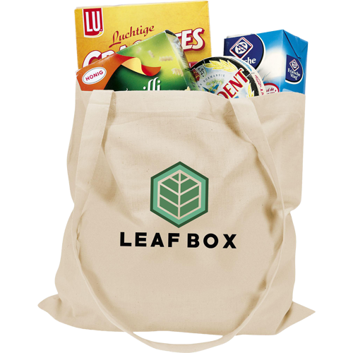 Cotton shopping bag with long handles (100gsm/2.9oz)