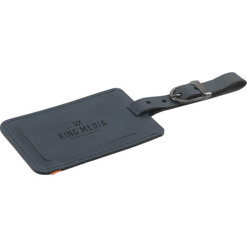 Made recycled leather luggage tag