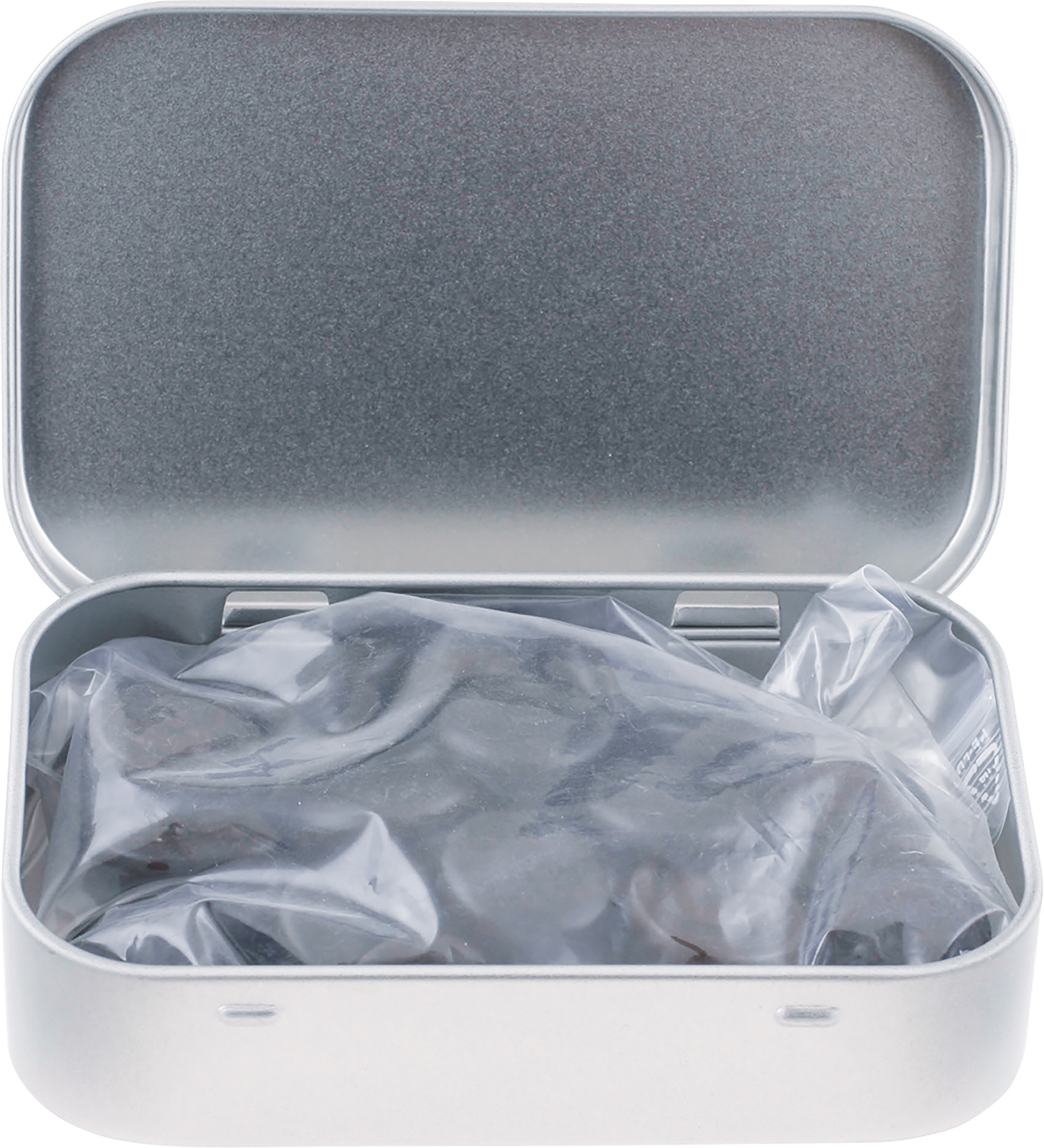 Large flat hinged tin with Haribo liquorice