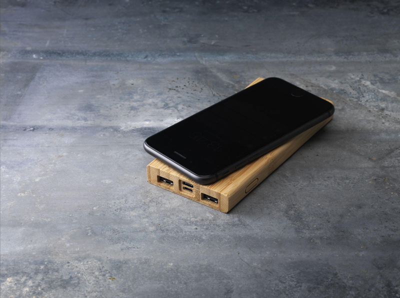 Bamboo wireless charger & power bank (8,000 mAh) 266456_823 (Bamboo)