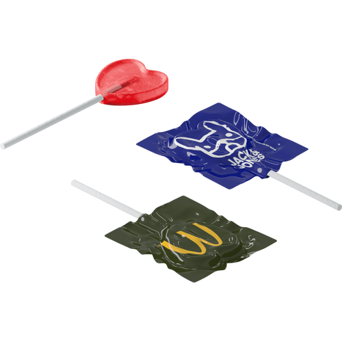 Flat heart lollipop (approx. 8.5g)