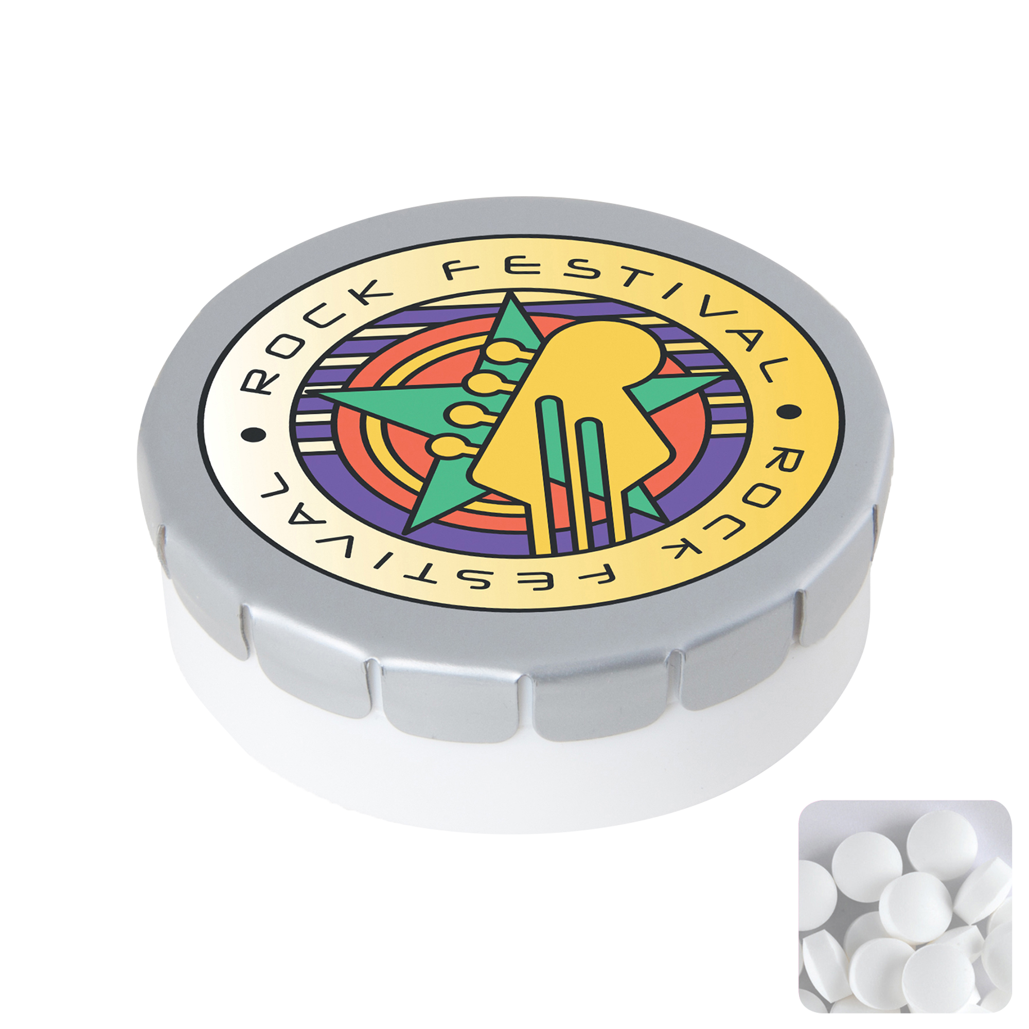 Picture of Round click plastic pot with sugar free mints