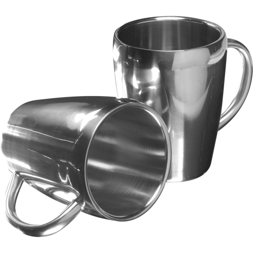 Recycled set of two steel mugs