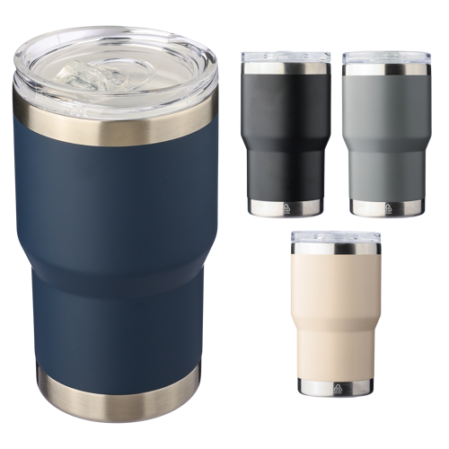 Recycled double walled travel mug with ceramic interior (350ml)