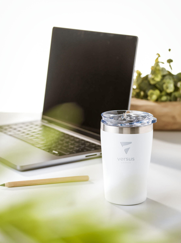 Recycled stainless steel travel mug (380ml) 262327_002 (White)