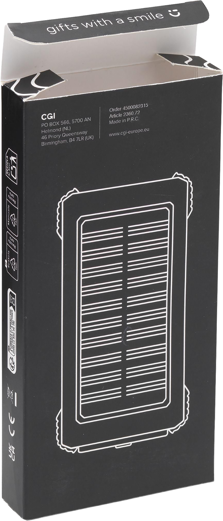Picture of Recycled ABS solar power bank (10,000mAh)