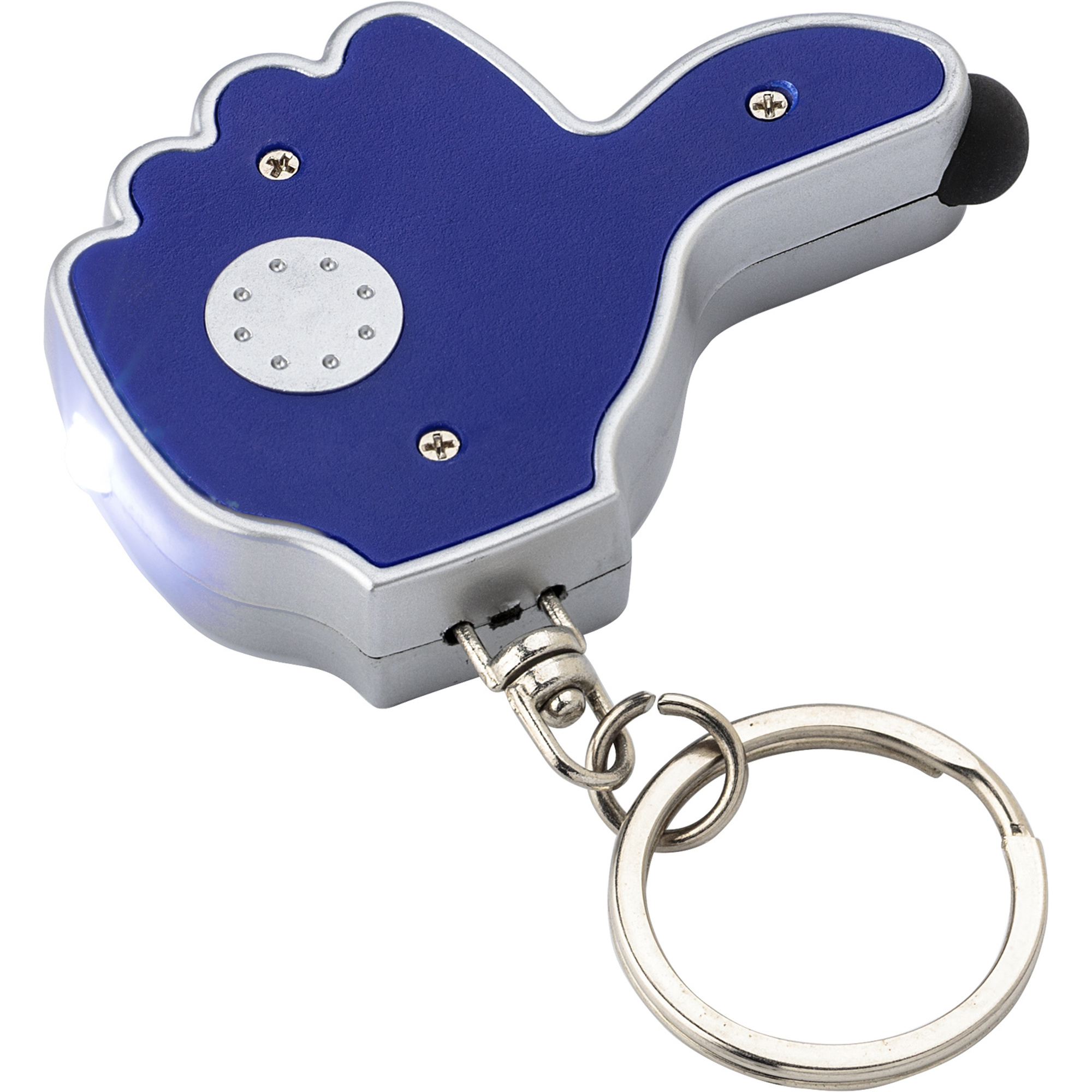 Torch with stylus on a keyring