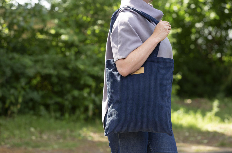Recycled corduroy shopper (270gsm/7.9oz) 264097_536 (Navy)