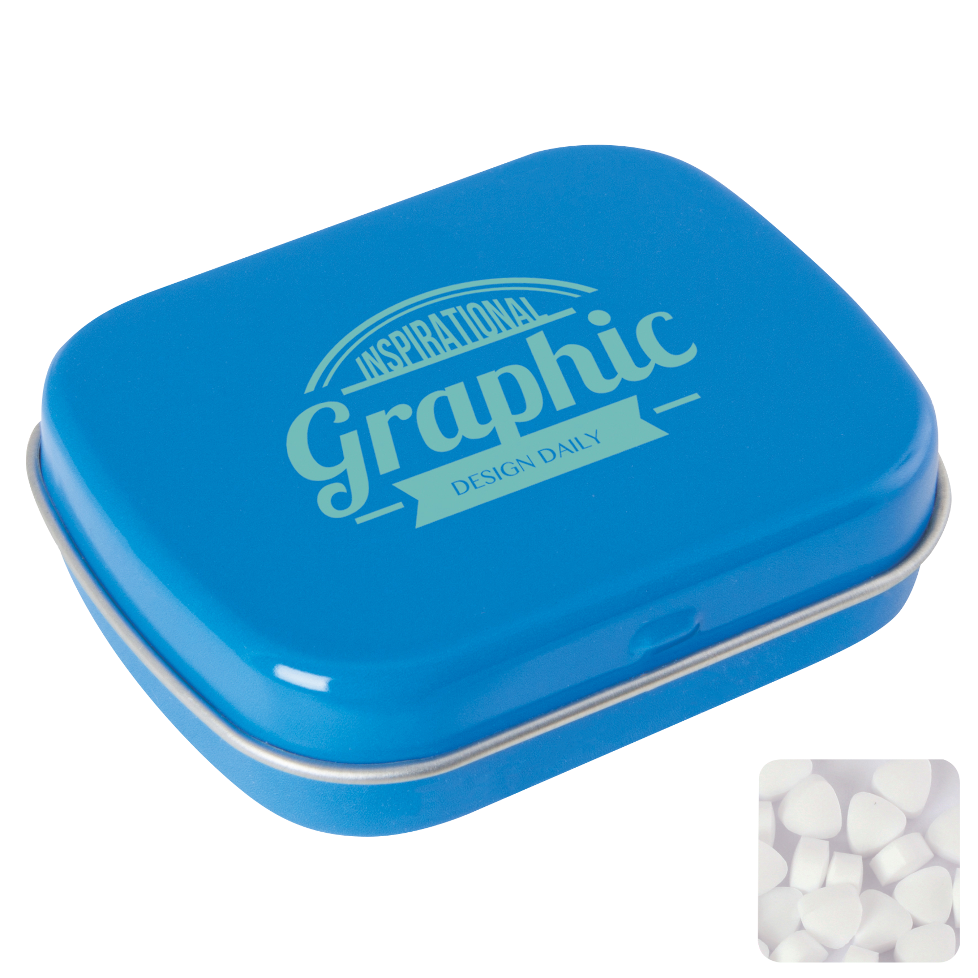 Picture of Flat hinged tin with sugar free mints