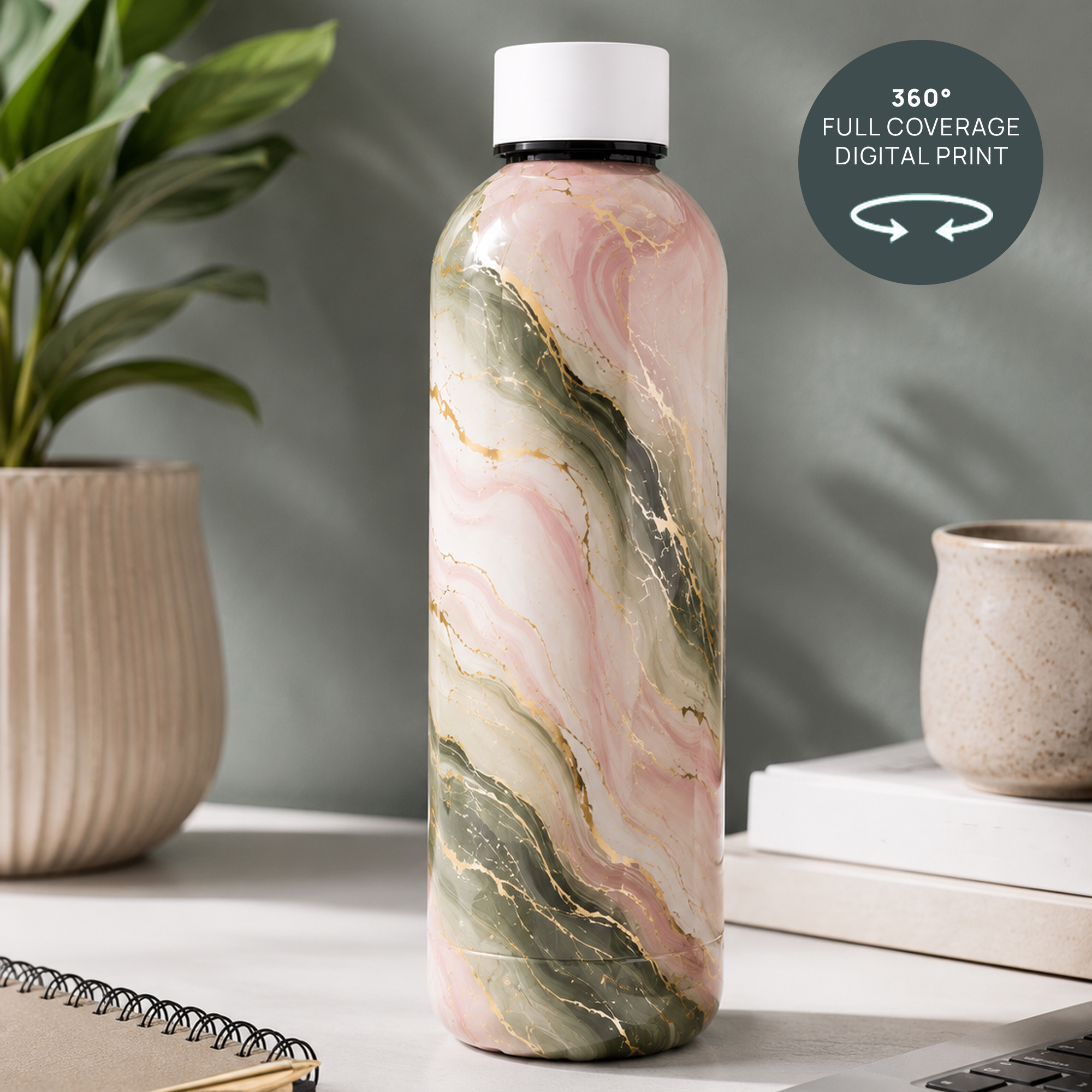 Picture of Recycled stainless steel double walled bottle (500ml)