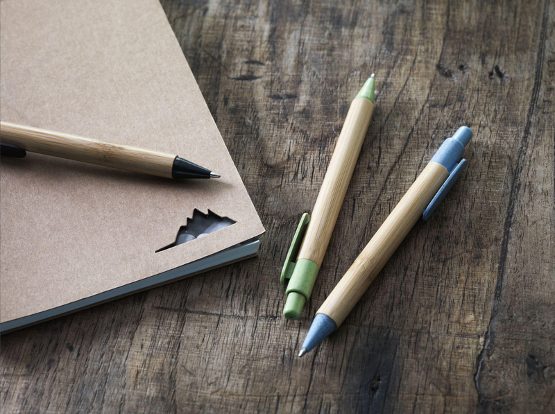 Bamboo wheat straw ballpoint pen 262492_018 (Light blue)