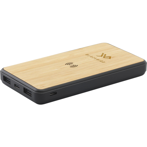 Recycled ABS & bamboo wireless power bank (10,000mAh)