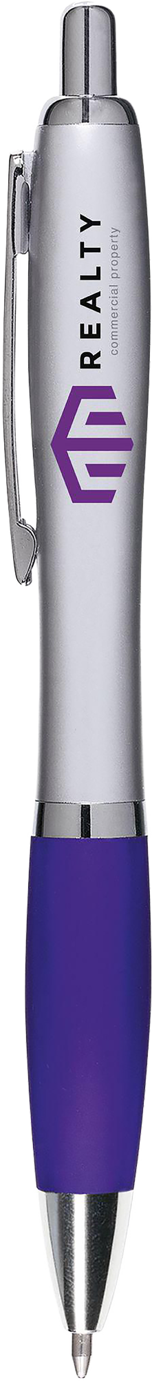 Picture of Silver ballpen with coloured grip