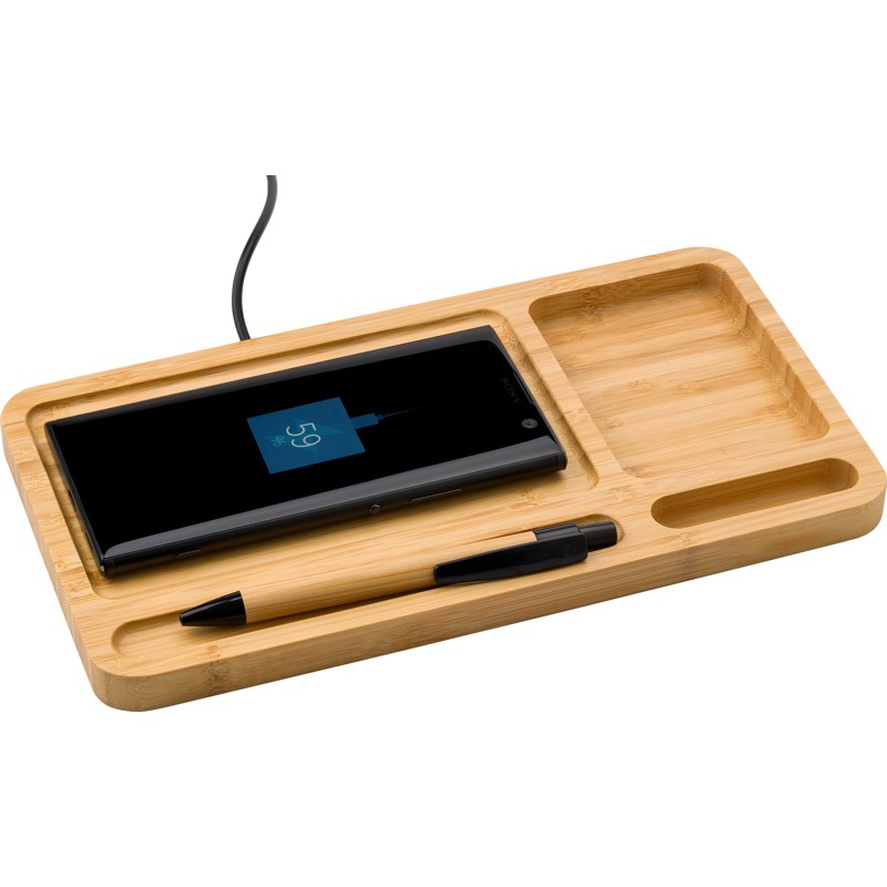 The Faye - Bamboo desk organiser and charger