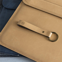 Made recycled leather keyring 269137_113 (Taupe)