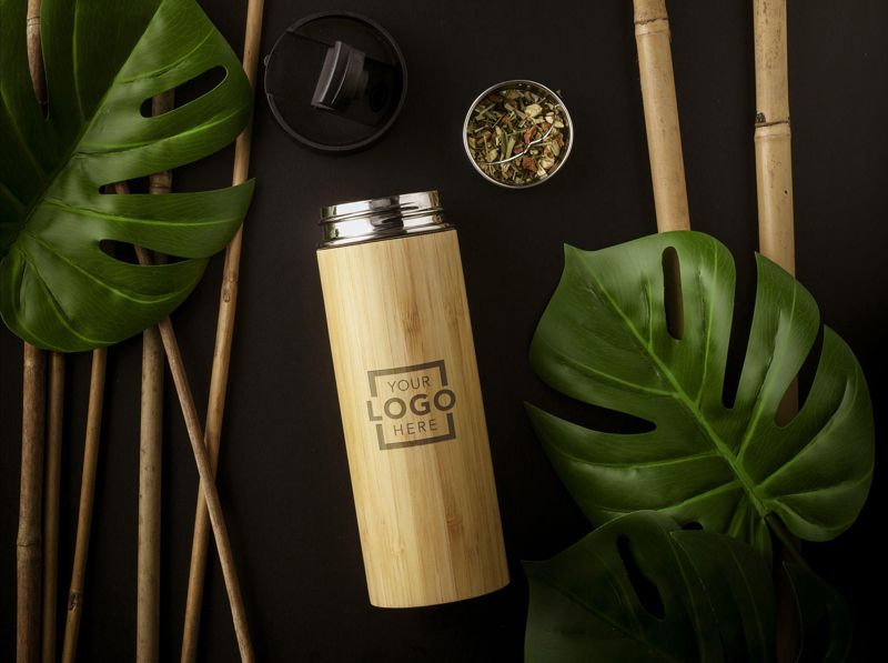 Bamboo double walled bottle (360 ml) 261368_823 (Bamboo)