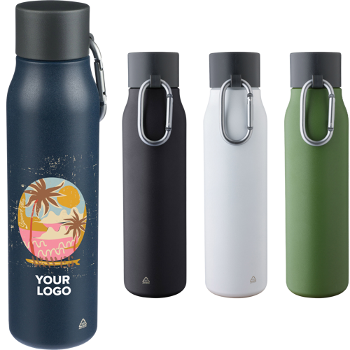 Recycled stainless steel double walled bottle (600 ml)