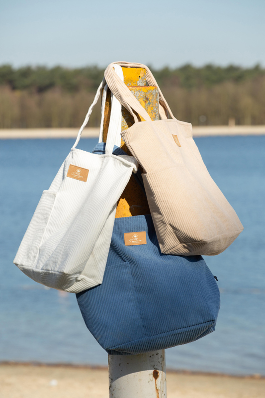Recycled corduroy beach bag 1475953_005 (Blue)