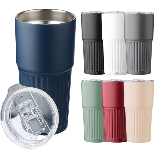 Recycled stainless steel double walled drinking mug (500ml)
