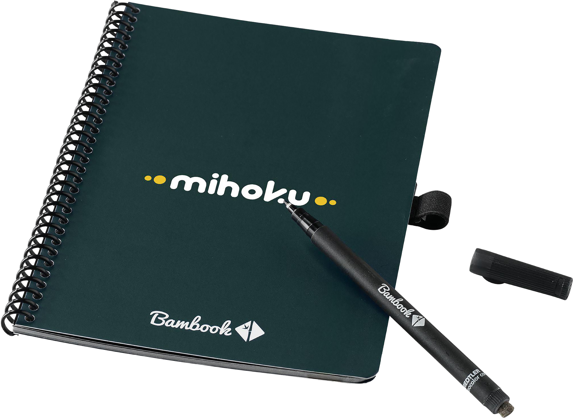 Picture of Bambook notebook with dot grid paper & pen loop (approx. A5)