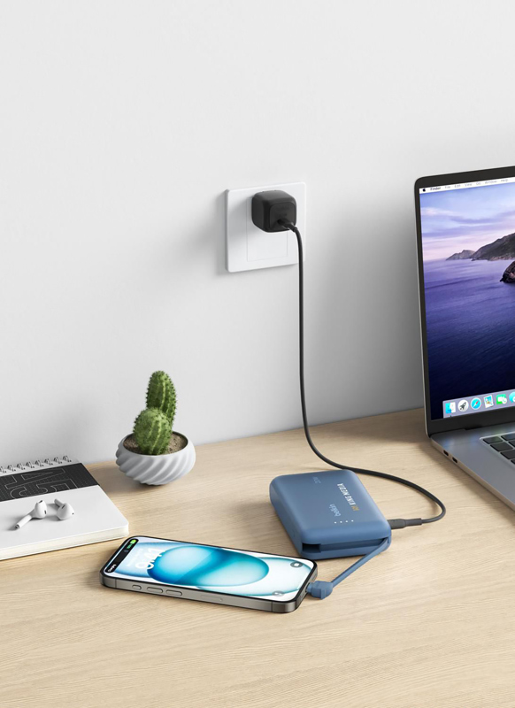 Belkin power bank with integrated cable (10,000mah) 263174_005 (Blue)
