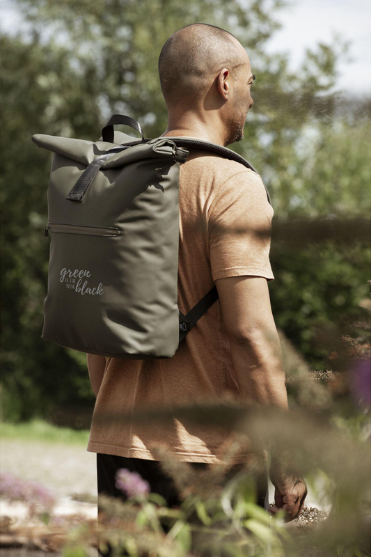 Recycled roll-top backpack 267376_060 (Dark green)