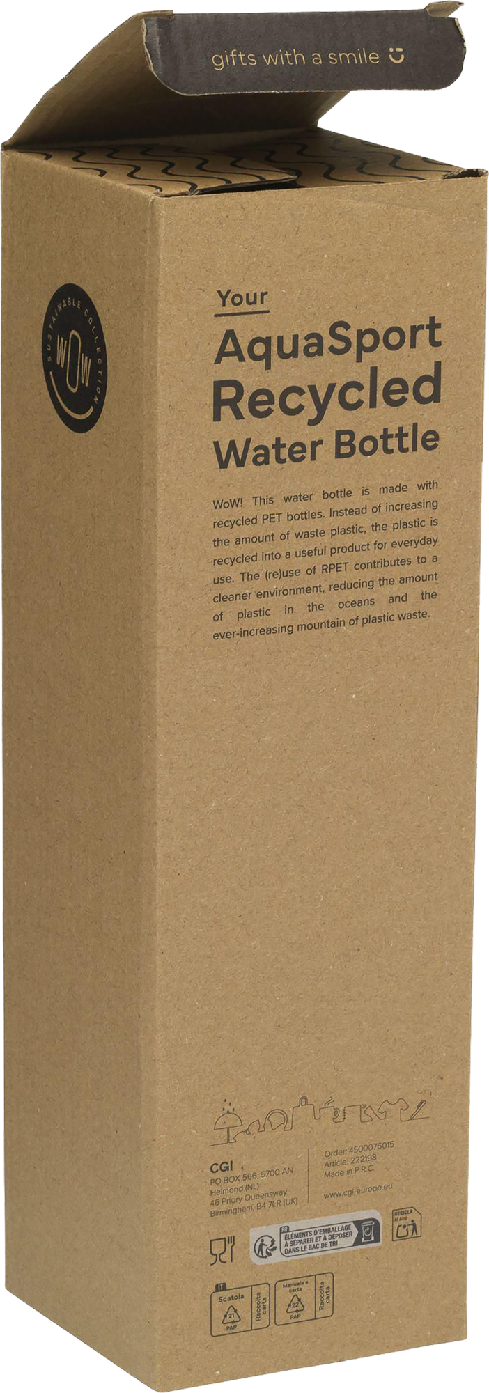 Picture of RPET water bottle (1L)