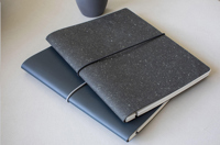 Made recycled leather notebook (approx. A5) 269139_307 (Dark blue)