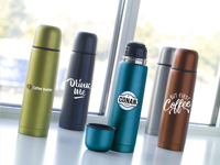 Recycled double walled steel flask (500ml) 266847_032 (Silver)